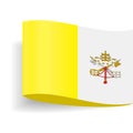 Vatican Flag Vector Label Tag Icon