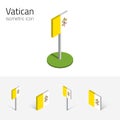 Vatican flag, vector set of 3D isometric icons Royalty Free Stock Photo