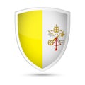 Vatican Flag Vector Shield Icon