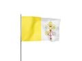 Vatican flag waving white background 3D illustration Royalty Free Stock Photo