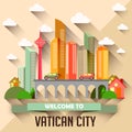 Vatican - Flat design city vector illustration Royalty Free Stock Photo