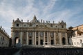 Vatican,impressive St peter`s church facade over turquoise sky background,italy