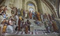 Ancient frescoes Raphael Rooms School of Athens Royalty Free Stock Photo