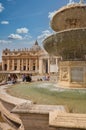 Vatican, Italy - July 15, 2018: Tourists on Basilica di San Pietro. Rome, Saint Peter Square