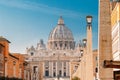 Rome, Italy. St. Peter`s Square With Papal Basilica Of St. Peter In The Vatican Royalty Free Stock Photo