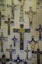 Vatican - June 19, 2014 : Many crucifixes in Vatican for sale