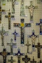 Vatican - June 19, 2014 : Many crucifixes in Vatican for sale