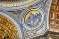 Painted cupola of the Saint Peter`s basilica dome Royalty Free Stock Photo