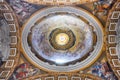 Painted cupola of the Saint Peter`s basilica dome Royalty Free Stock Photo