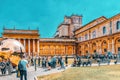 VATICAN, VATICAN- MAY 09, 2017 : Enclosed court of the Vatican, Sphere Within Sphere Sfera con sfera is a bronze sculpture by