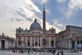St. Peter\'s Basilica on St. Peter\'s square in Vatican at sunset, center of Rome, Italy Royalty Free Stock Photo