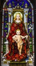 Vatican Museum Virgin Mary Jesus Stained Glass Rome Italy Royalty Free Stock Photo