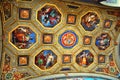 Vatican Museum Map Room Inside Ornate Sculptured Ceiling Royalty Free Stock Photo