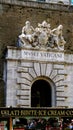 Vatican Museums written in Italian at the external entrance of the museums on the Vatican walls