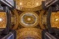 Vatican - 04 October 2022: Ceiling decorations of St. Peter\'s basilica