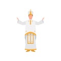 Vatican papa francisco priest in white clothes with gold ornament