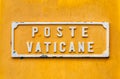 Vatican post box yellow sign. Royalty Free Stock Photo