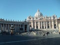 Vatican, Rome, Italy, December 10, 2007, St. Peter`s Square or Piazza San Pietro. A square in the form of two symmetrical Royalty Free Stock Photo