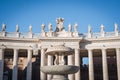 VATICAN, ROME, ITALY - NOVEMBER 17, 2017: Columns and fountain on the right side of Vatican Square Royalty Free Stock Photo