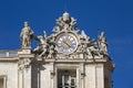 Facade of Saint Peter\'s Basilica with decorative clock on a top, Vatican, Rome, Italy Royalty Free Stock Photo