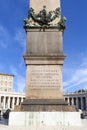 Egyptian obelisk in front of Saint Peter`s Basilica at St.Peter`s Square, Vatican, Rome, Italy Royalty Free Stock Photo