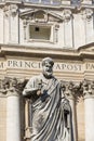 Statue of Saint Peter in front of Saint Peter`s Basilica at St.Peter`s Square, Vatican, Rome, Italy Royalty Free Stock Photo