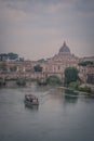 Vatican with Saint Peter`s Basilica and Sant`Angelo`s Bridge