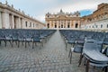 Vatican Square with chairs ready for Pope Speech on Sunday