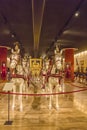 Carriage in the Hall of the historic transportation vehicles of the Pope, Vatican Museum. I Royalty Free Stock Photo