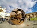 Golden globe sculpture in the Vatican Museums