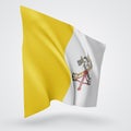 Vatican, vector flag with waves and bends waving in the wind on a white background Royalty Free Stock Photo