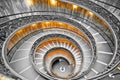 Vatican vortex stairs black and white view from above