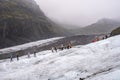 People Hike on VatnajÃ¶kull Glacier, Iceland