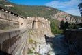 Medieval city of villefranche-de-conflent in the pyrenees mountains