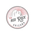 Vintage Retro Stamp Red Rock Arizona