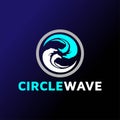 Modern Circle Water Wave Aqua Logo Design