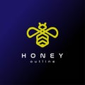 Flying Bee Insect for Honey Farm Product Logo Design