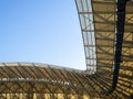 vault of a modern football stadium. Canopy of the sports arena. Metal construction Royalty Free Stock Photo