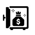 Vault  money protection  vector icon illustration Royalty Free Stock Photo