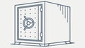 Vault Safe Box Outline, High Security Storage Icon, vector design Generative AI Royalty Free Stock Photo