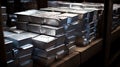 vault silver bars Royalty Free Stock Photo