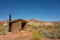 A vault toilet in the desert Royalty Free Stock Photo