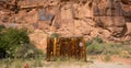 A vault toilet in the desert Royalty Free Stock Photo