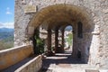 Vaulted arcades in a medieval village in Liguria Italy