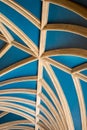 Vaulted ceiling curved beam abstract architectural detail image Royalty Free Stock Photo