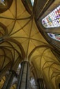 Vaulted ceiling in English cathedral Royalty Free Stock Photo