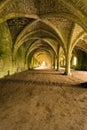 Vaulted ceilings in Fountains Abbey in North Yorks