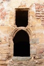 Vaulted Gothic window on the ruins of a Gothic castle Royalty Free Stock Photo