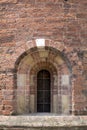 Vaulted window in romanesque-style church.