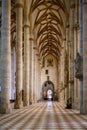 Interior Ulm Minster, side aisle of Ulm Cathedral. Ulm, Baden-Wuerttemberg, Germany